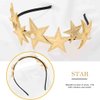 EARENT Gold Star Headband Five-pointed Stars Headpiece Hair Hoop Cute Pearl Hair Band Holiday Party Costume Hair Accessories for Women