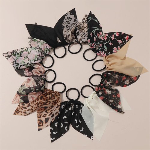 10pcs Bow Scrunchies Bow Hair Ties Cute Bow Hair Scarf Scrunchies Flower Bow Hair Elastic Bow Hai...