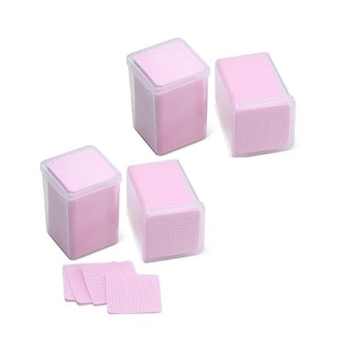 ANNAFRIS Eyelash Extension Glue Wipes 800Pcs Cotton Pads Non-Woven Glue Wipe Lint-Free Paper Eyelash Glue Remover Wipe Glue Bottle Mouth Cleaning Wipe Tweezers Wipe(Pink)