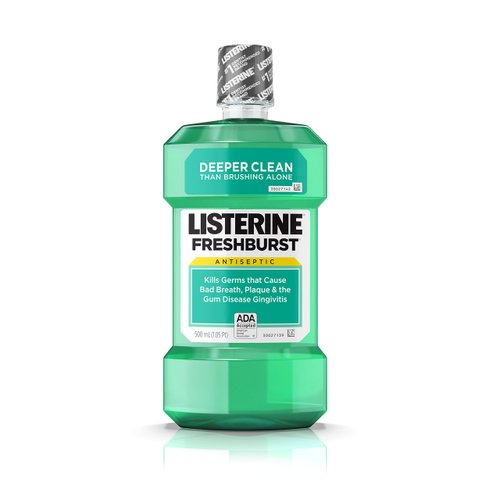 Listerine Freshburst Antiseptic Mouthwash with Germ-Killing Oral Care Formula to Fight Bad Breath, Plaque and Gingivitis, 500 mL