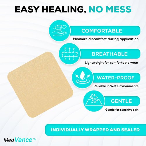 MedVance TM Silicone - Silicone Adhesive Foam Absorbent Dressing, 8"x8", Box of 5 dressings