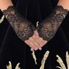 obmwang 2 Pairs Women's Lace Gloves Fingerless Floral Gloves Bridal Prom Gloves for Wedding Party Costume Accessories