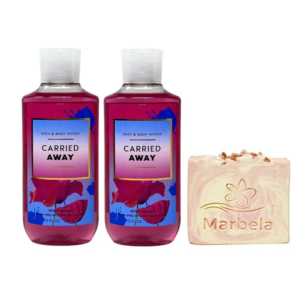 Bath & Body Works Carried Away 2 Pack Body Wash Bundle with a Himalayan Salts Springs Bar Soap - Full Size