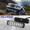 4-Pack 6 LED Amber Strobe Lights Vehicles Trucks Emergency Strobe Lights Kit 12V -24V Warning Hazard Flash Strobe Lights Bar Grill Grille Surface Mount Super Bright Waterproof
