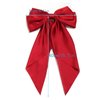 Women Big Bow Barrettes Girl's Satin Hairclips Long Ribbon Hair Pins Accessories For Party (Burgundy)