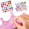 Epakh 27 Pcs Princess Crown Set with 16 DIY Crowns and 11 Diamond Stickers for Party Supplies