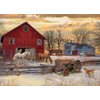 Cobble Hill 1000 Piece Puzzle - Winter on The Farm - Sample Poster Included