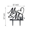 Mr and Mrs Cake Topper - Wedding, Engagement, Wedding Anniversary Cake Toppers Decorations, Black Acrylic