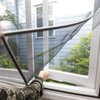 Adjustable DIY Magnetic Window Screen Max 55”H x 36”W Fits Any Size Smaller DIY Easy Installation (White)