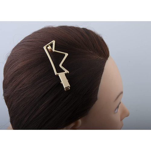 MAHAVIMOKSA 20pcs KC Gold Alligator Hair Clips Metal Barrettes Hair Clips for Women and Girls DIY Craft (70x26mm Crown)