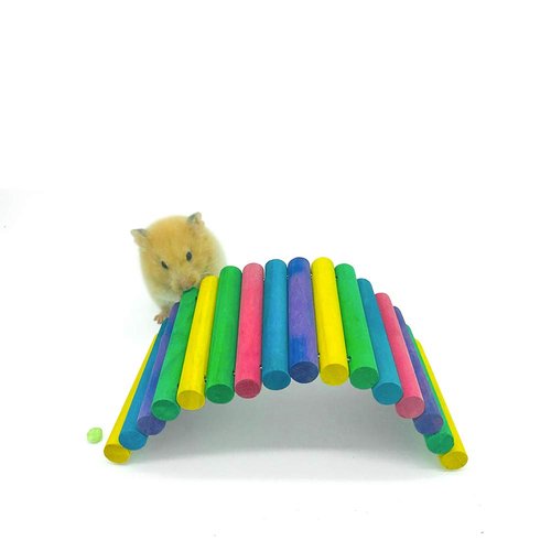 2pcs Hamster Suspension Bridge Toy Hamster Chew Toys,Syrian Hamster Ramp,Sugar Glider Wooden Bridge, Cage Accessories Toys for Hamster Gerbils Sugar Glider Mouse