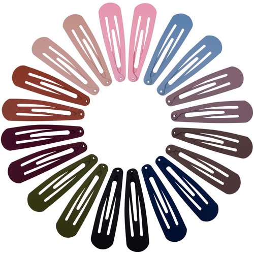Cptots 20 PCS Metal Snap Hair Clips Water Drop No Slip Hair Barrettes for Women Medium Hair Clips For Thick And Thin Fine Hair,Matte Multiple Colors,2.36 x 0.6 Inches.