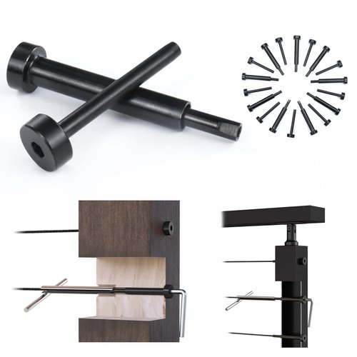 [Patent] Muzata 20Pair Black Invisible Cable Railing kit 1/8" Swage Tensioner and Terminal Hidden T316 Stainless Steel for 2"x2" and 4"x4" Wood Metal Post Deck Stairs BlackCool System CR26, CV1 CV2