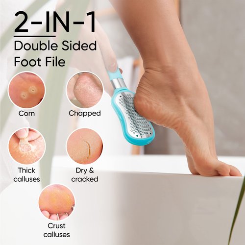 ZMOI Premium Foot File – 2-in-1 Callus Remover for Feet with Dead Skin Storage – for Dry, Cracked Heels, Hard Skin – High-Grade Stainless Steel Foot Scraper - 1 Count