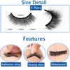 Reusable Self Adhesive Eyelashes No Glue or Eyeliner Needed, Easy To Apply, Stable/Non-slip False Lashes Fluffy Faux Strip Lashes, Natural Look (Style B, 5pairs)