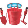 Toysmith Kids Gardening Set with Rake Trowel and Plant Markers (Red Ladybug)