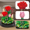 Linkowin Flower Bouquet Building Set,593PCS Rose Flower Plants for Botanical Collection, Flowers Building Setfor Adults Girls Ages, Romantic Gift for Mother's Day, Valentine's Day, Women's Day