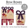 Big Dot of Happiness Friends Thanksgiving Feast - Square Favor Gift Boxes - Friendsgiving Party Bow Boxes - Set of 12