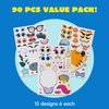 JOYIN 90 PCS 9.8”x6.7 Make-a-face Sticker Sheets Make Your Own Animal Mix and Match Sticker Sheets with Safaris, Sea and Fantasy Animals Kids Party Favor Supplies Craft