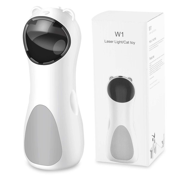 MASALING Cat Toy Laser Automatic, 2021 Newest Interactive Cat Laser Toy Placing Hign 5 Random Pattern Automatic On/Off，Interactive Laser Toy for Kitten,USB Charging