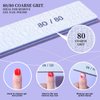 FANDAMEI 80/80 Grit Nail File, 24PCS Nail Files Kit, Double Sided Emery Boards for Nails, Professional Nail File for Natural Acrylic Nails, Rectangular Manicure Nail Files Set, Coarse Grit 80/80