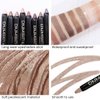 8Pcs Cream Eye Shadow Brightener Sticks Set for Eyes, Champagne Pearl Taupe Bronze Cocoa Stone Putty Smoky Amethyst Shimmer Matte Waxy Pencil Eye shadow Applicator Stick Palette Makeup Waterproof 03#