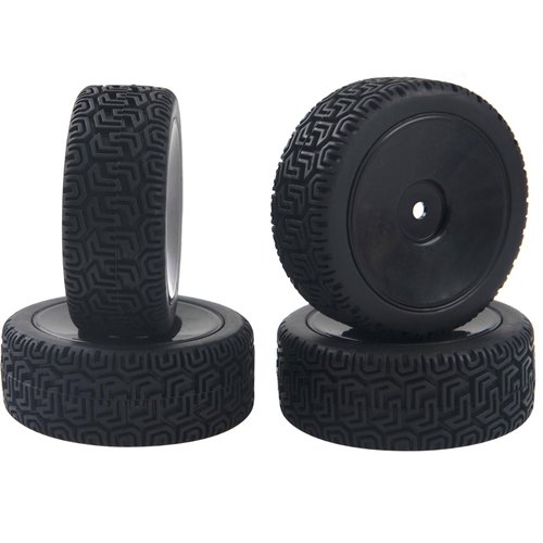 HIRCQOO RC 12mm Hex Hub Wheel Rims & Rubber Tires Compatible with HSP Tamiya HPI Kyosho 1/10 On-Road Touring Car WLtoys 1/14 144001 Traxxas 1/16 Slash RC 1/18 A959B Buggy (Black)