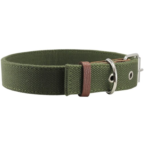 Cotton Web Dog Collar 1" Wide. Fits 15"-19" Neck. Boxer, Retriever