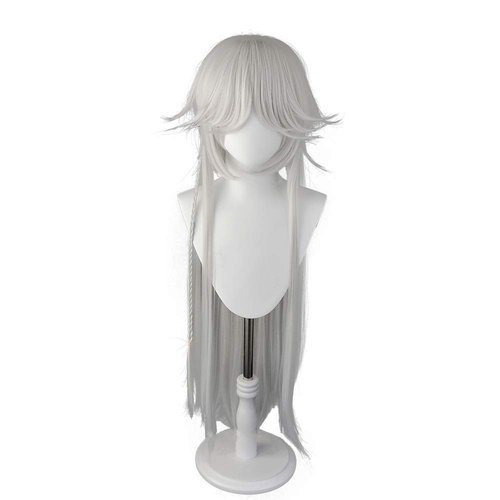 magic acgn Color Mixing Grey and White Cosplay Wig Straight Long Halloween Wig