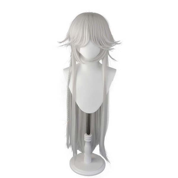 magic acgn Color Mixing Grey and White Cosplay Wig Straight Long Halloween Wig