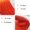 Red Orange Braiding Hair Pre stretched,Pre stretched Kanekalon Synthetic Braiding Hair Extensions for Braids