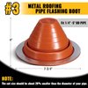 VIVIDA #3 Metal Roof Pipe Flashing Boot, Silicone Pipe Flashing Vent Boot, High Temp Flexible Roof Jack Pipe Boot for Pipe OD 1/4" to 5", Roofing Screws & Hex Socket Included, 1 Pack