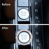 LivTee 2 PCS Crystal Double Rhinestone Car Engine Start Stop Decoration Ring, Bling Car Interior Accessories for Women, Push to Start Button Cover/Sticker, Key Ignition & Knob Bling Ring, White