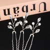 Generic 6PCS Rhinestone Hair Pins with Pearls and Crystals, Silver, for Women and Girls, Wedding, Bridal, Bridesmaids, u shaped hair pins crystal hair accessories, flower girl hair clip, Silver/white