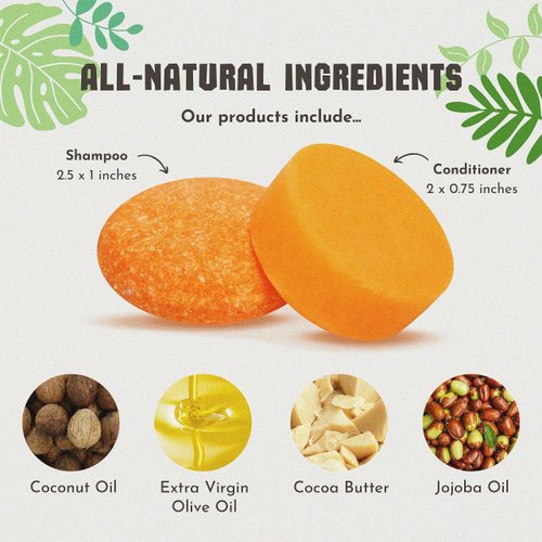 Clever Yoga Fresh Citrus Bar Shampoo & Conditioner for All Hair Types. Natural Shampoo and Conditioner Travel Bar Set. Vegan, Eco-Friendly, Plastic-Cruelty Free, Handmade in USA (Set of 80 & 120 uses)