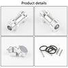 Rchobbytop 4pcs Aluminum 17mm Hex Adapter 30mm Extension Wheel Hub Drive Offset Width Extender with Anti-dust Cap Nuts for 1/8 RC On Road Car Off Road Truggy Truck Buggy Crawler, Silver