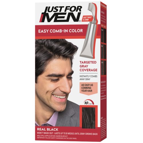 Just For Men Easy Comb-In Color Mens Hair Dye, Easy No Mix Application with Comb Applicator - Rea...
