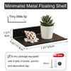 Z metnal Small Floating Shelves, Mini Display Metal Shelf for Collection, Decor Lack Wall Shelf, Utility Shelves,Aluminum, Wall Mounted, Matt Black, 8 inch, 2 Pack