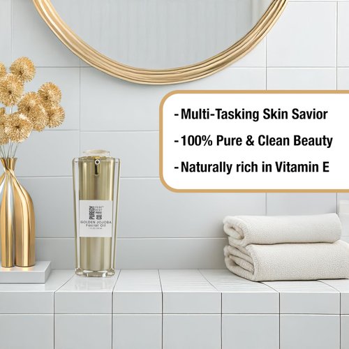 Golden Jojoba Facial Oil – Uncented, 100% Pure, Hydrating, Vitamin E-Rich, Lightweight Face Oil for All Skin Types or Hair, Vegan & Cruelty-Free, Made in USA, 1 fl oz