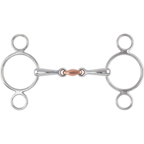 Shires Equestrian Two Ring Copper Lozenge Gag Bit (4.5")
