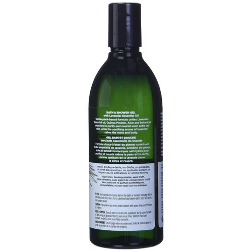 Avalon Organic Botanicals, Bath & Shower Gel, Lavender, 12 oz