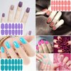 Nail Polish Strips, DANNEASY 24 Sheets Self Adhesive Nail Wraps Solid Color Nail Sticker Polish Manicure Kit with 1pc Nail File + Wood Cuticle Stick