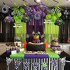 20Pcs Monster Truck Hanging Swirls Set, Wheel Tire Birthday Hanging Streamers Whirl, Green and Purple Racing Car Ceiling Hanging Decor for Monster Jam Theme Birthday, Monster Truck Theme Party