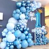 40 Inch Light Blue Number 9 and Mini Crown Balloon for 9th Birthday Party Decorations, Light Blue Birthday Party Balloons Decorations Supplies