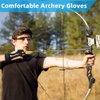 Archery Gloves Shooting Hunting Leather Three Finger Protector for Youth Adult Beginner - M