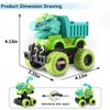 Monster Truck Toys for 2 3 4 5 Year Old Boys Gifts, 2 Pack-Dinosaur Toys for Kids 3-5 with 6 Mini Small Dinosaur Toys, Ideal Monster Trucks for Toddlers 2-4 Years Christmas Birthday Gifts