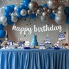 Blue Sliver Party Decorations, 12Pcs Blue Sliver Honeycomb Birthday Decorations, Elegant Blue Sliver Table Toppers Party Decorations for Women, Perfect Birthday Table Decorations