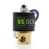 1/4" NPT Brass Electric Solenoid Valve 12VDC Normally Closed VITON (Standard USA Pipe Thread). Solid Brass, Direct Acting, Viton Gasket Solenoid Valve by U.S. Solid.