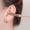 Spring Ear Wax Cleaner Tool Set Ear Cleaner Ear Cleaner Tool Ear Wax Removal Spoon Double Ended with Stainless 360° Spiral Ear Massage Cleaning Tool Ear Cleaner Cleaning Brush and Storage Box Gold