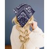 AWAYTR 3pcs Hair Bandana for Women Girls Hair Scarf Headband Bandana Double Layer Triangle Head Kerchief Boho Hair Band (Black/Red/Blue)